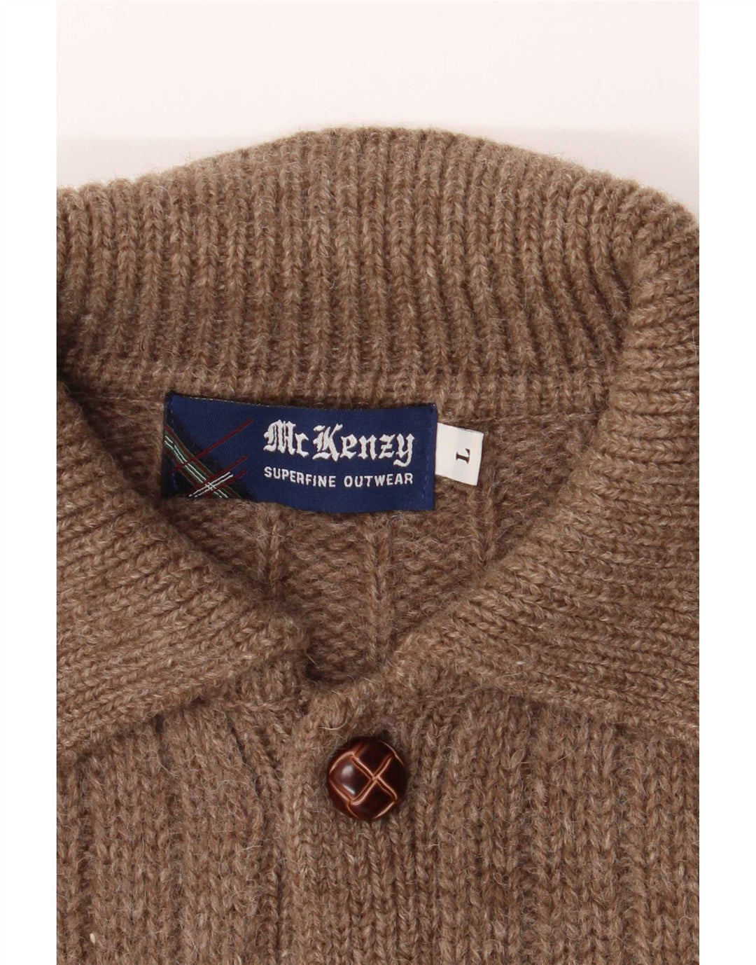 MC Kenzy Cardigan pour homme en laine marron Large