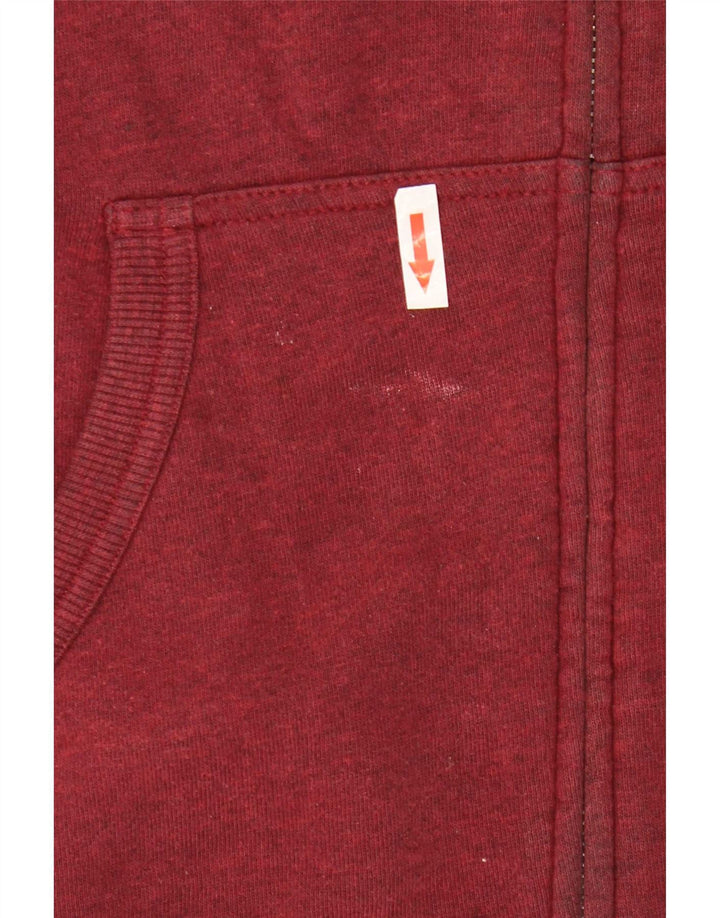 Vans Pull à capuche zippé graphique en coton bordeaux moyen pour homme