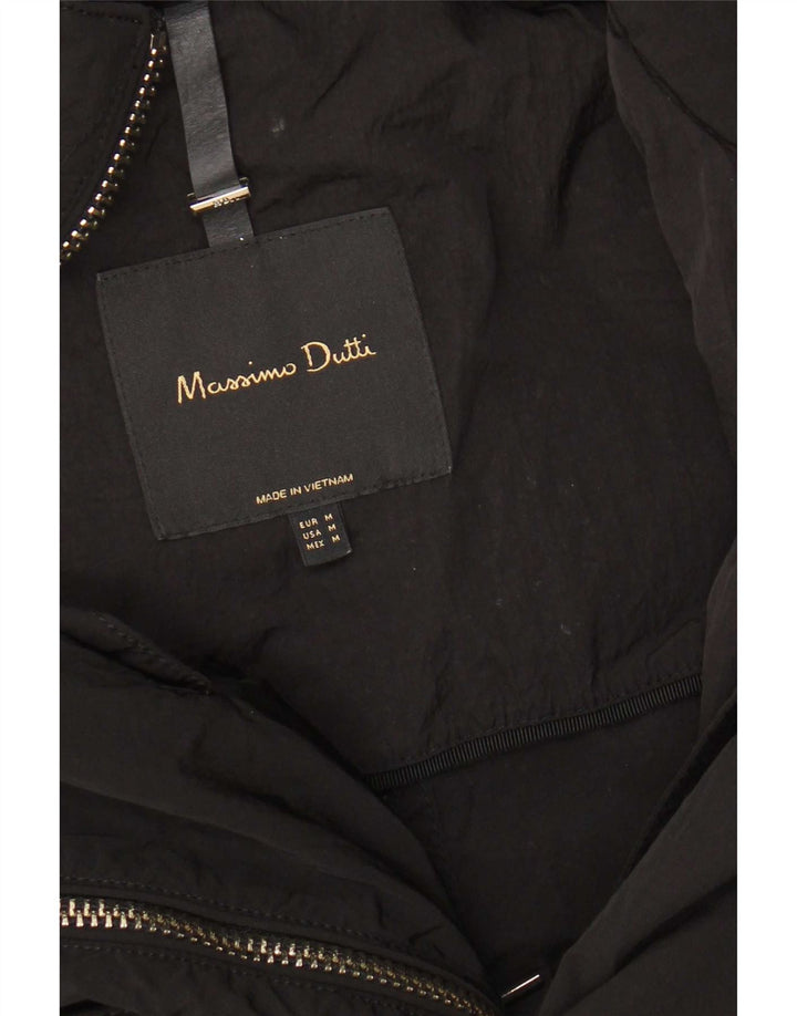 Massimo Dutti Parka à capuche pour femme UK 14 Medium Noir