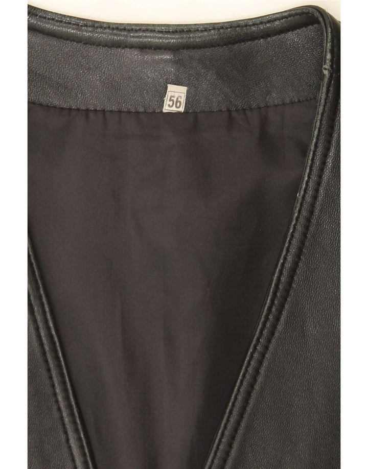 gilet en cuir homme vintage IT 56 3XL Noir