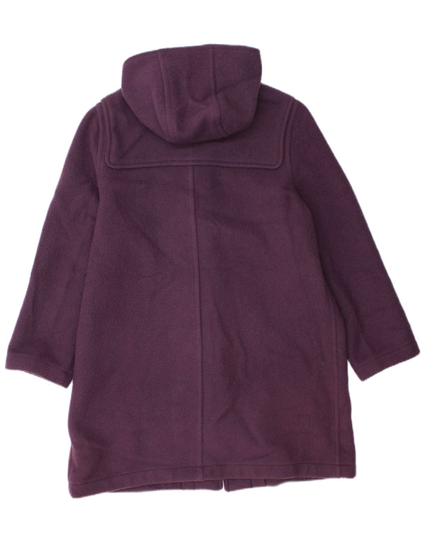 vintage Femmes À Capuchon Duffle Coat UK 14 Grande Laine Violette