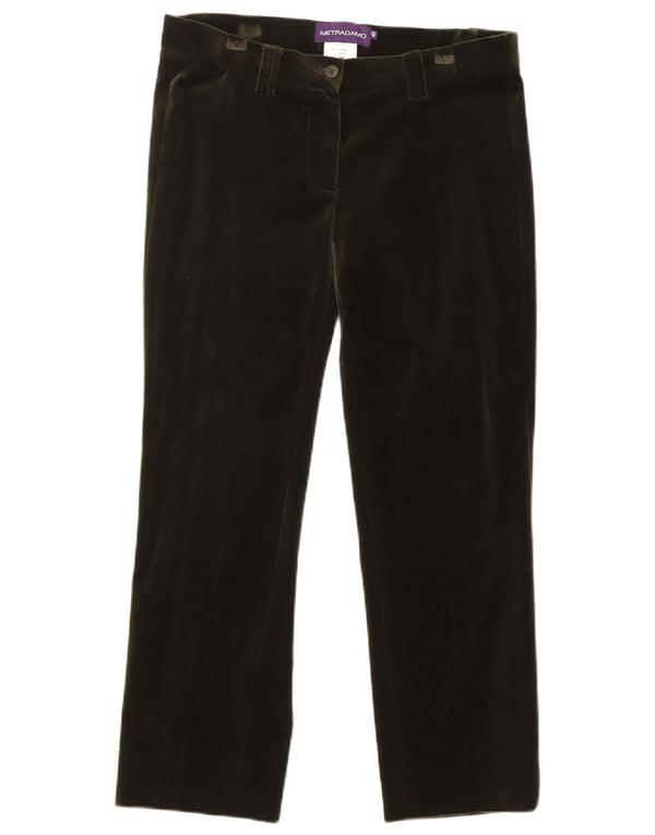 Metradamo Pantalon décontracté court en velours pour femme EU 40 Medium W30 L25 Vert