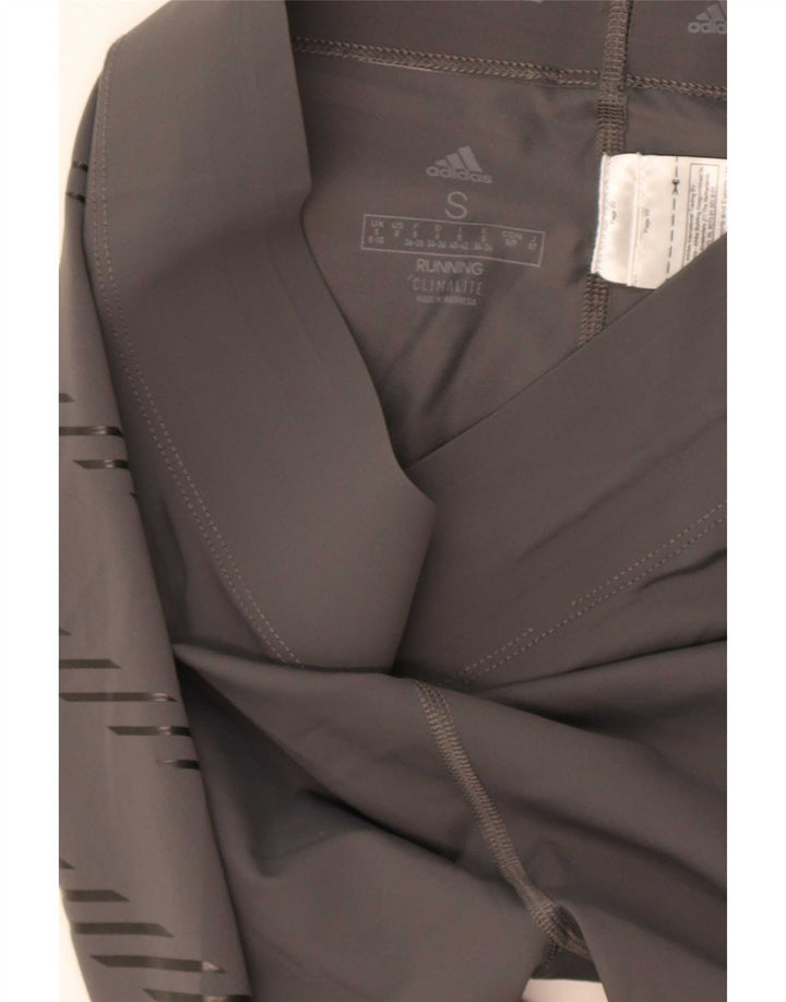Adidas Climalite Leggings UK 8/10 Petit Gris Rayé Polyamide