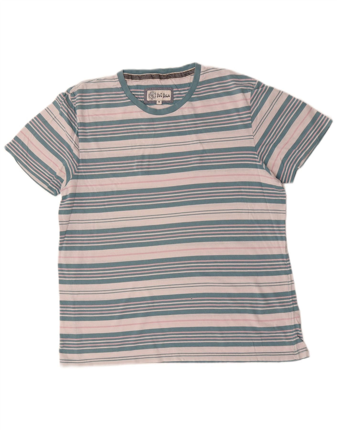 Fat Face T-Shirt Homme Bleu Moyen Rayé Coton
