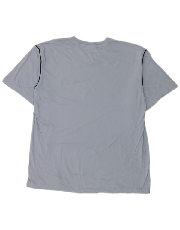 Asics T-Shirt Homme Top XL Bleu Rayé Coton