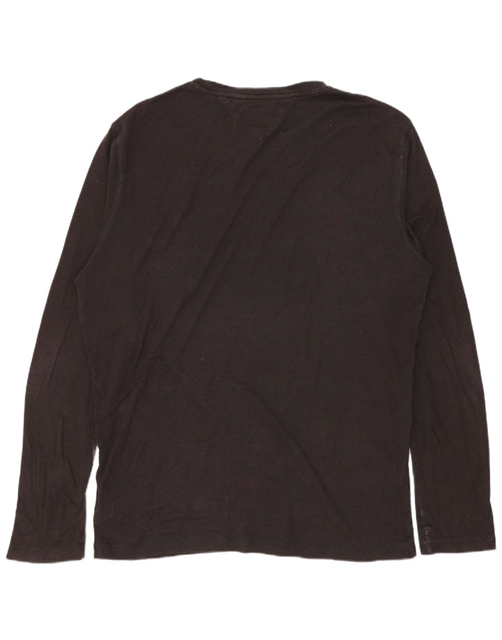 TOMMY HILFIGER Haut Homme Manches Longues 2XL Noir Coton