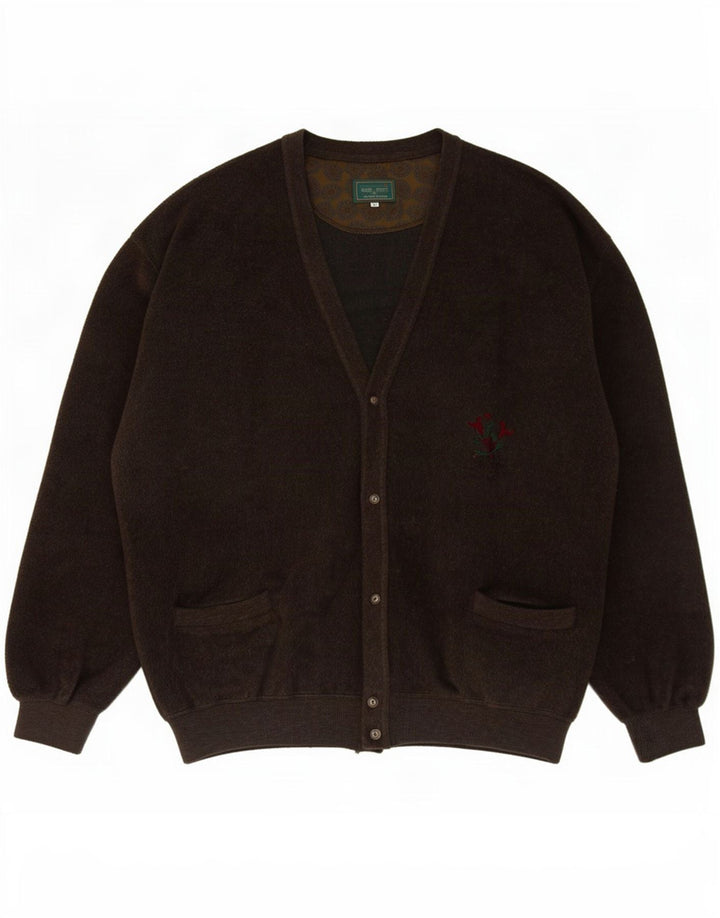 Webb&Scott Cardigan Homme Pull XL Marron Laine Vierge