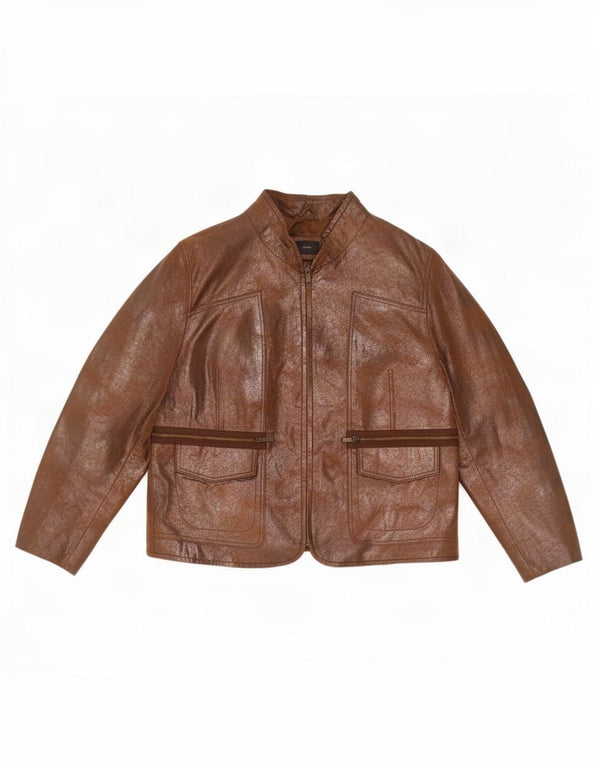 BVS Veste en cuir pour femme EU 43 Large Marron