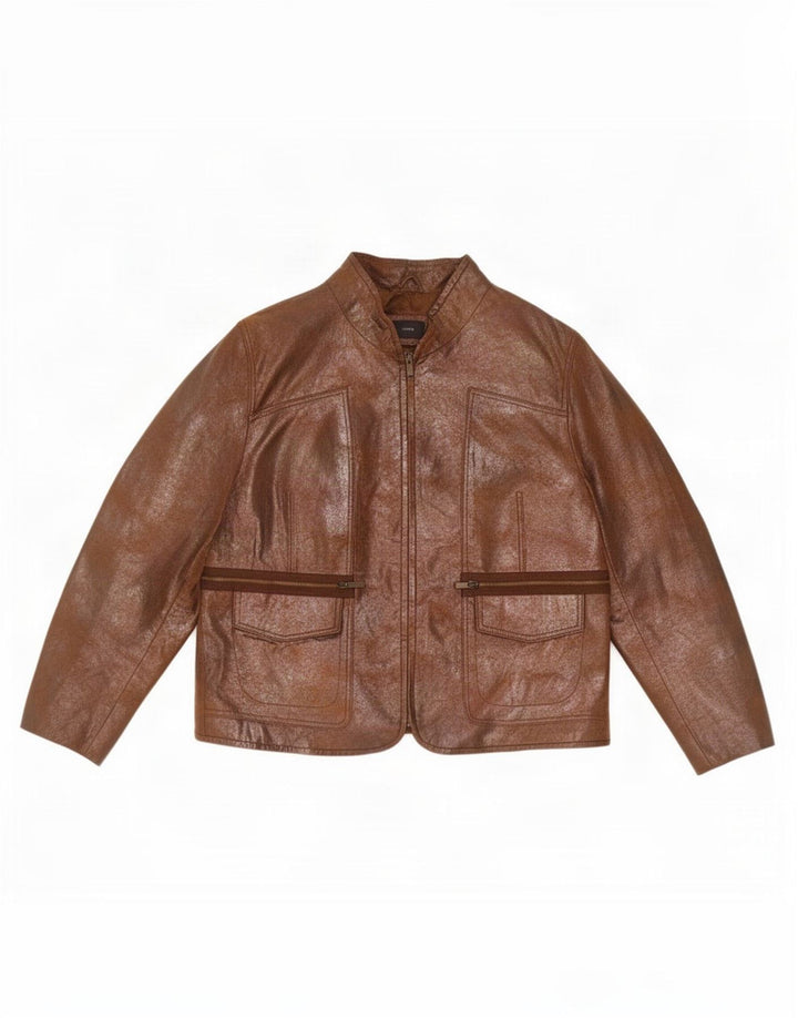 BVS Veste en cuir pour femme EU 43 Large Marron