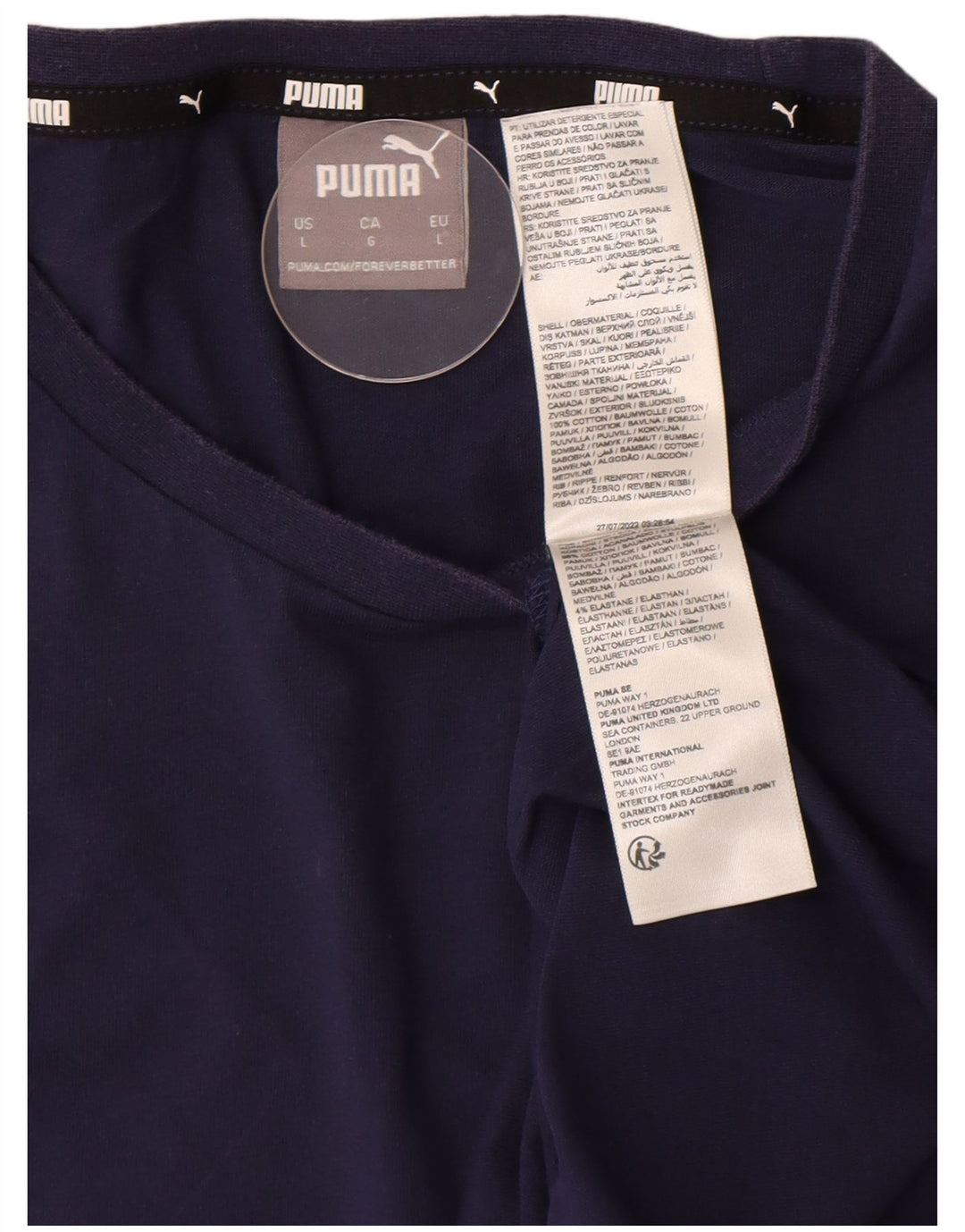 Puma T-Shirt Homme Haut Large Bleu Marine Coton