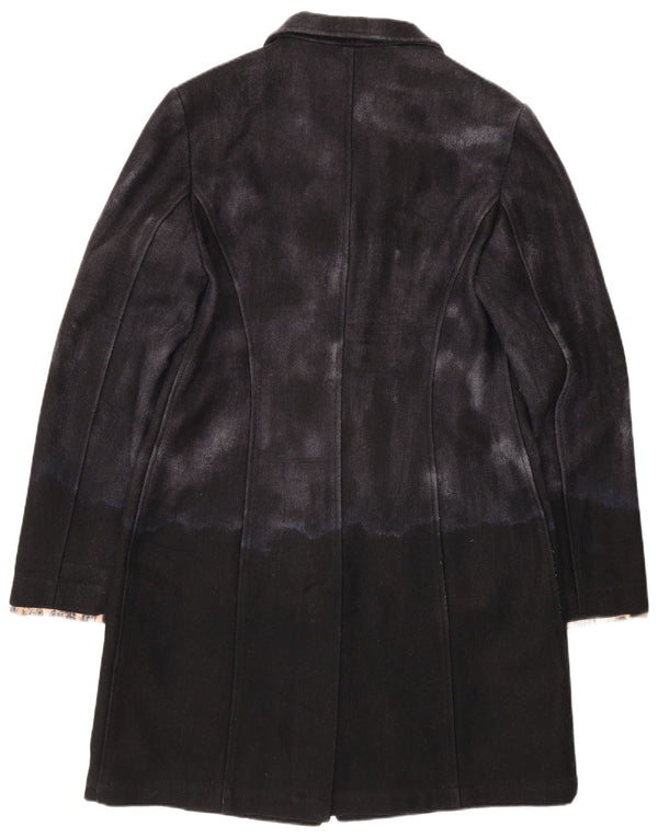 Moschino Pardessus Femme UK 14 Laine Colorblock Noir Moyen
