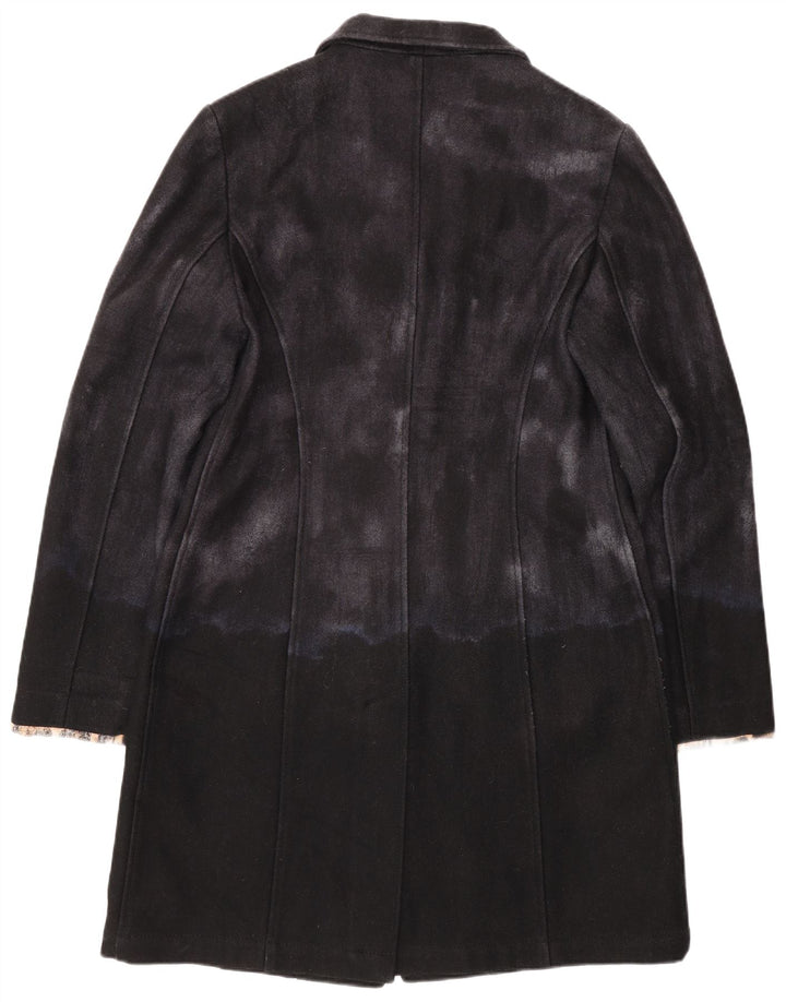 Moschino Pardessus Femme UK 14 Laine Colorblock Noir Moyen