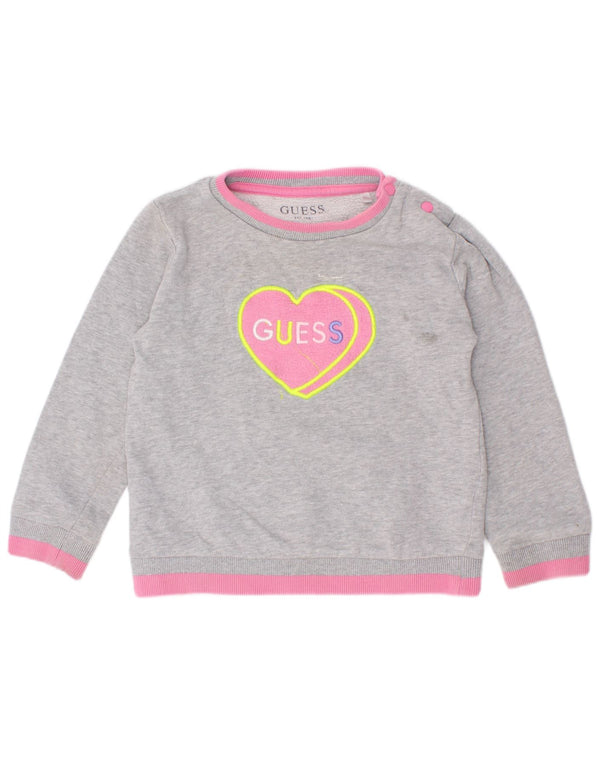 Guess Sweat-shirt graphique pour bébé fille 18-24 mois Gris colour block