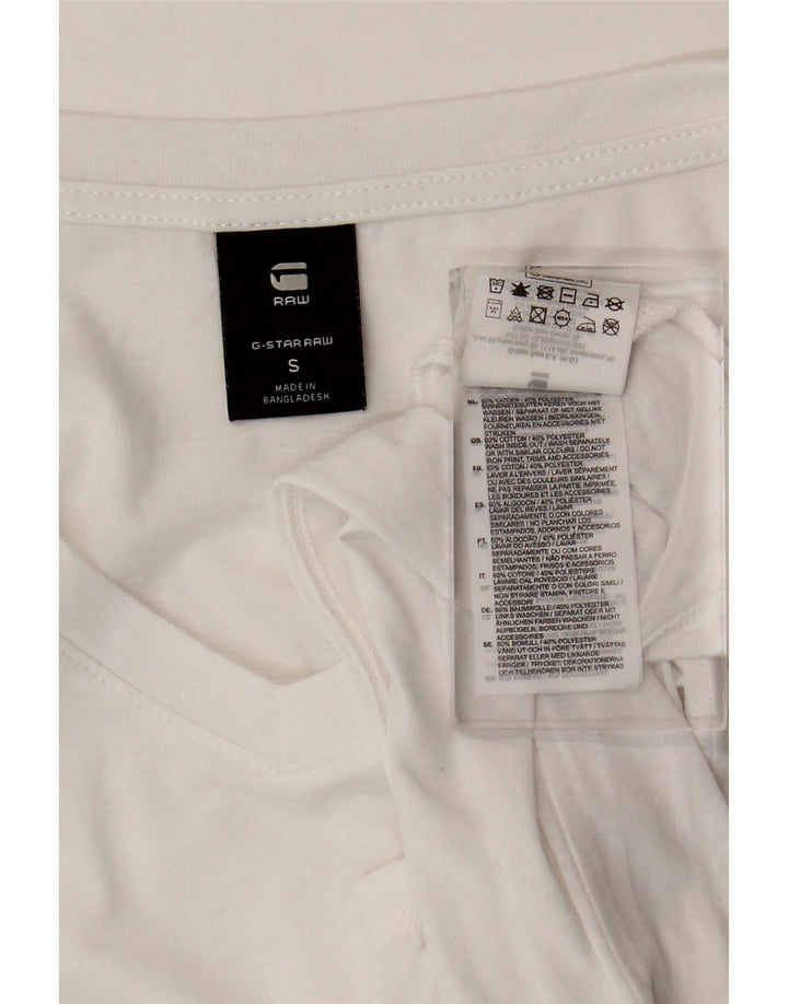 G-Star Haut à manches longues pour femme UK 10 Small Blanc Coton