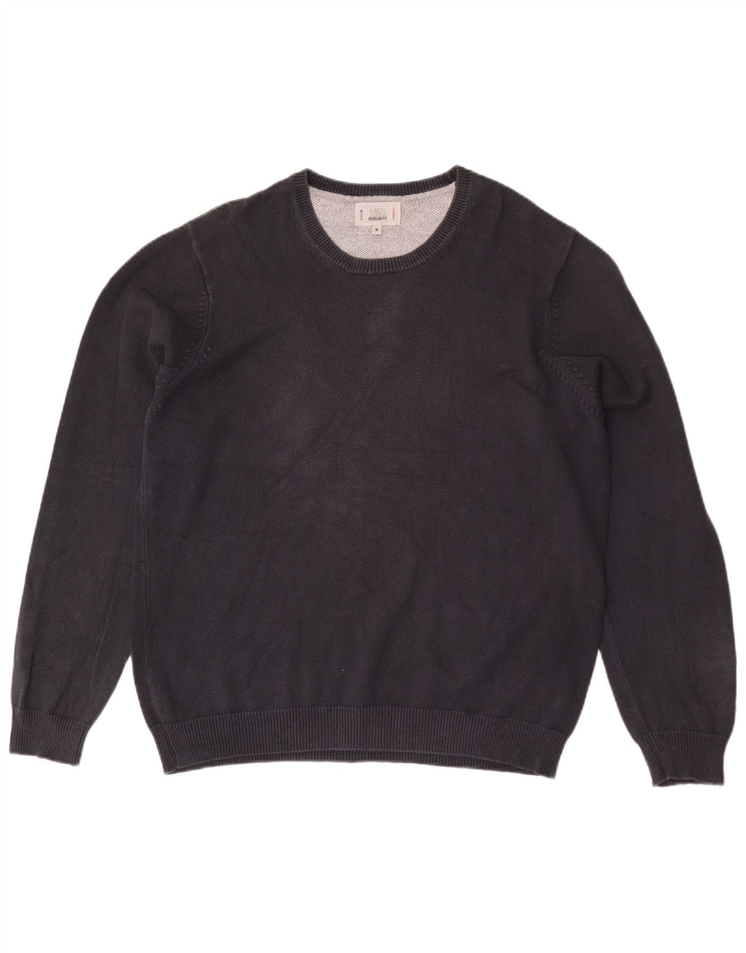 Marks & Spencer Pull à col rond coupe classique pour homme Noir moyen