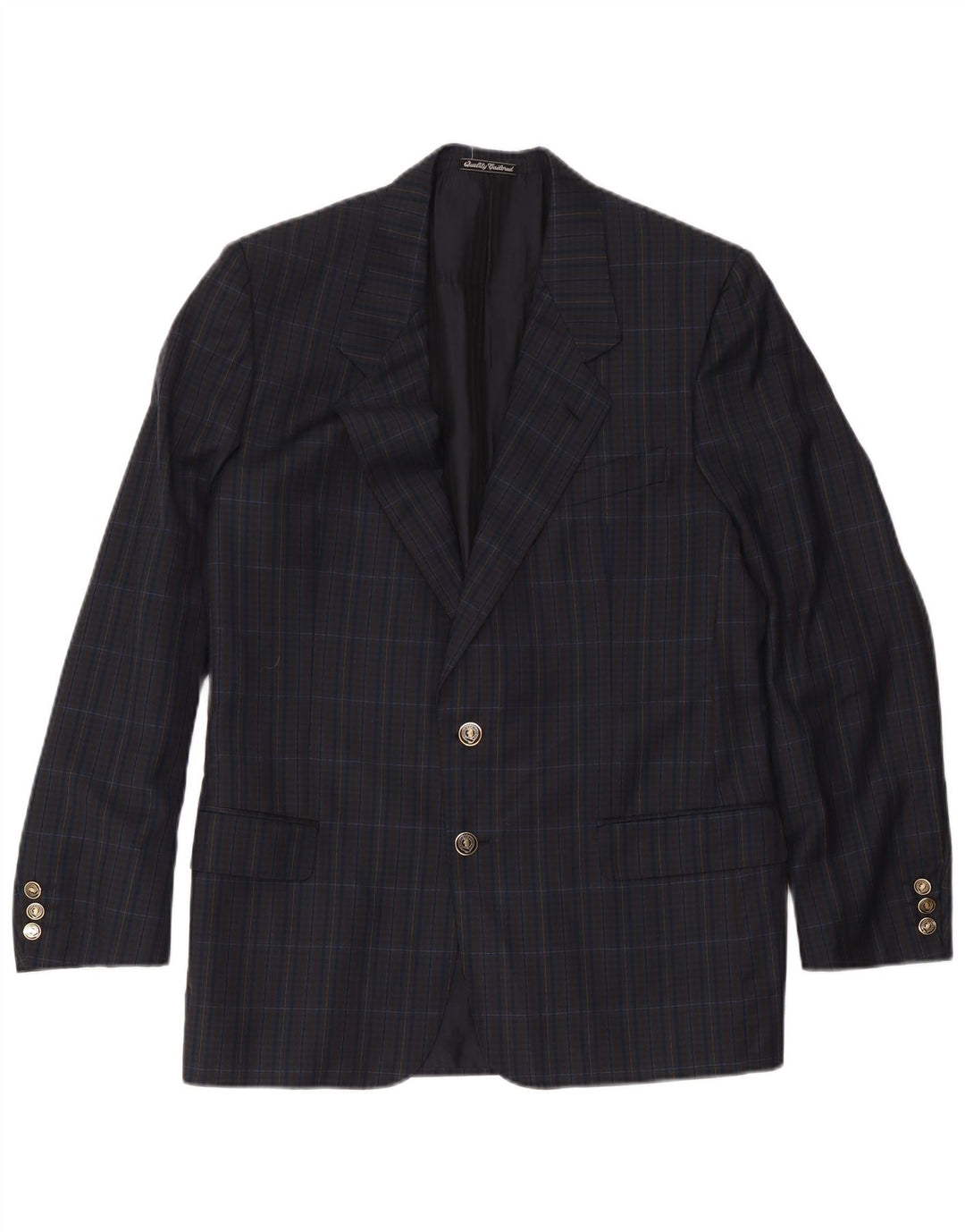 Sidi Veste blazer à 2 boutons pour homme UK 38 Bleu marine moyen à carreaux