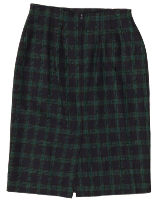 Marks & Spencer Jupe crayon St. Michael pour femme W30 à carreaux bleu marine moyen