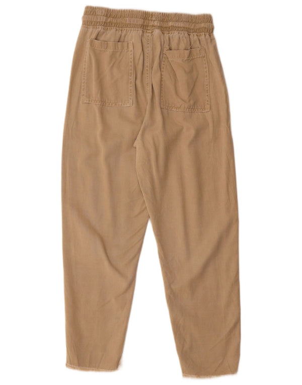 Zara Pantalon court slim pour femme XS W24 L25 Beige Lyocell