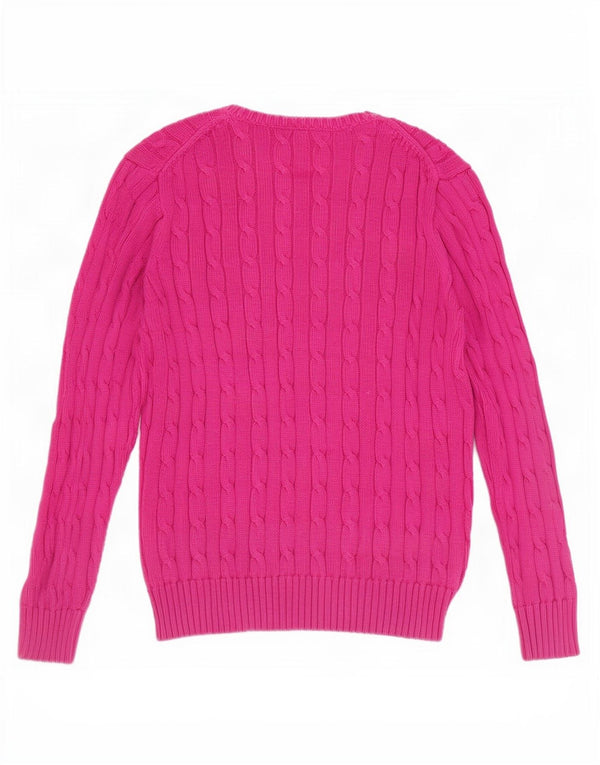 Polo Ralph Lauren Pull à col rond pour femme UK 12 Coton rose moyen