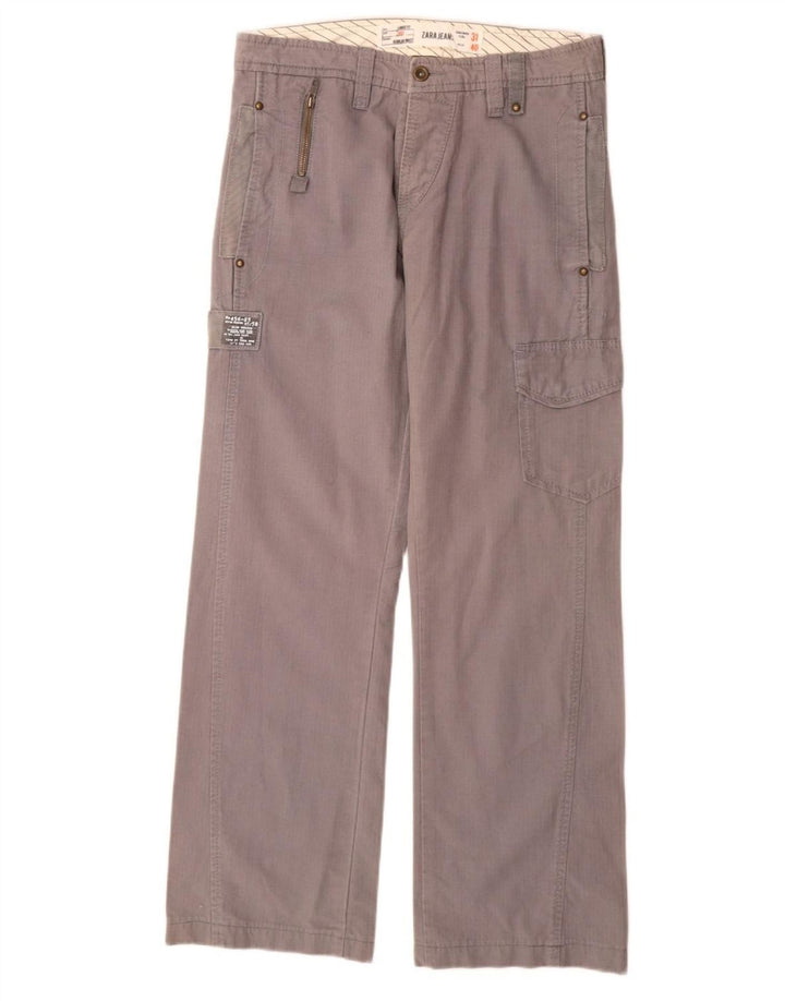 Zara Pantalon cargo droit pour homme EU 40 Medium W31 L31 Gris