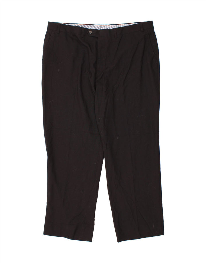 IZOD Mens Straight Suit Trousers W40 L30 Black Polyester Vintage Izod and Second-Hand Izod from Messina Hembry 