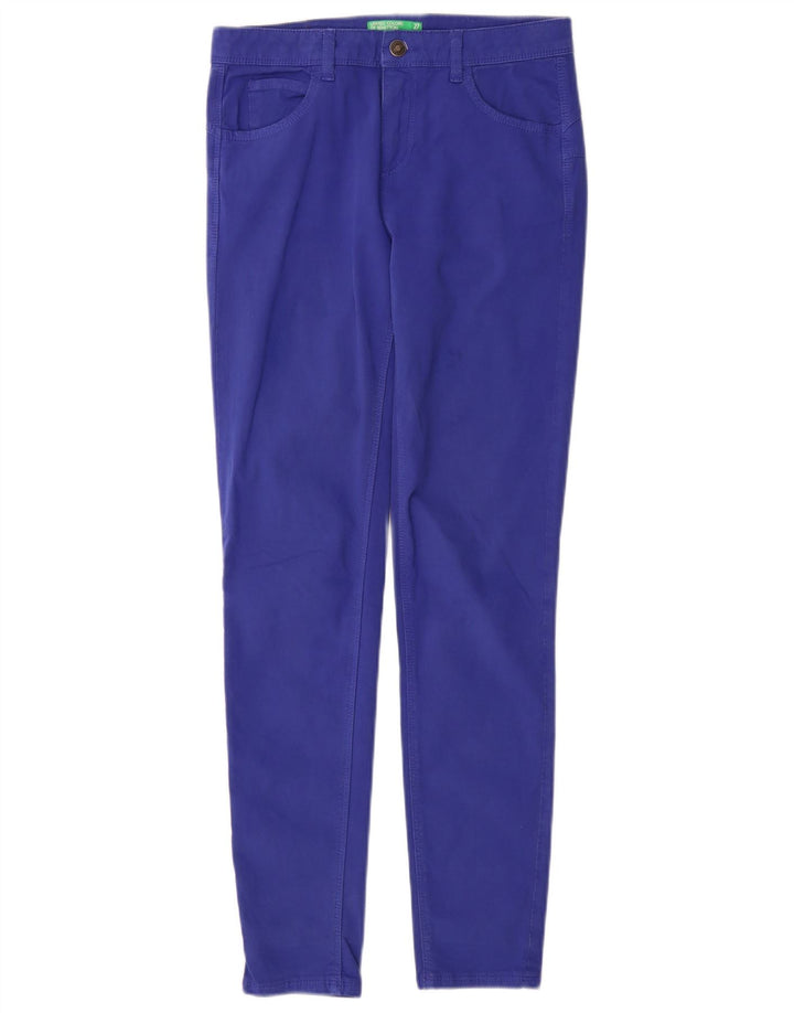 Benetton Pantalon Slim Casual Femme W27 L30 Bleu Coton