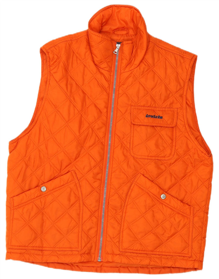 INVICTA Gilet matelassé pour homme UK 38 Orange moyen Polyester