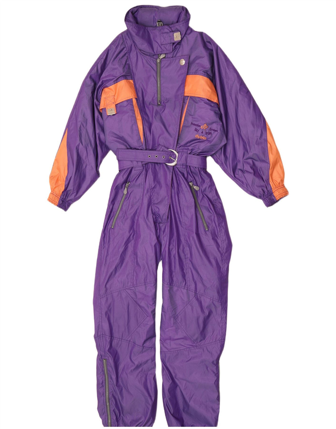 Dubin Combinaison de ski à capuche pour femme US 10 Large Violet Colourblock Polyester