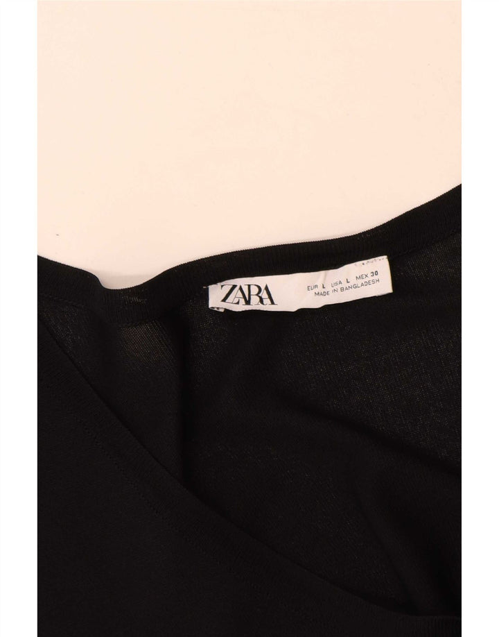 Zara T-shirt surdimensionné pour femme UK 16 Large Noir