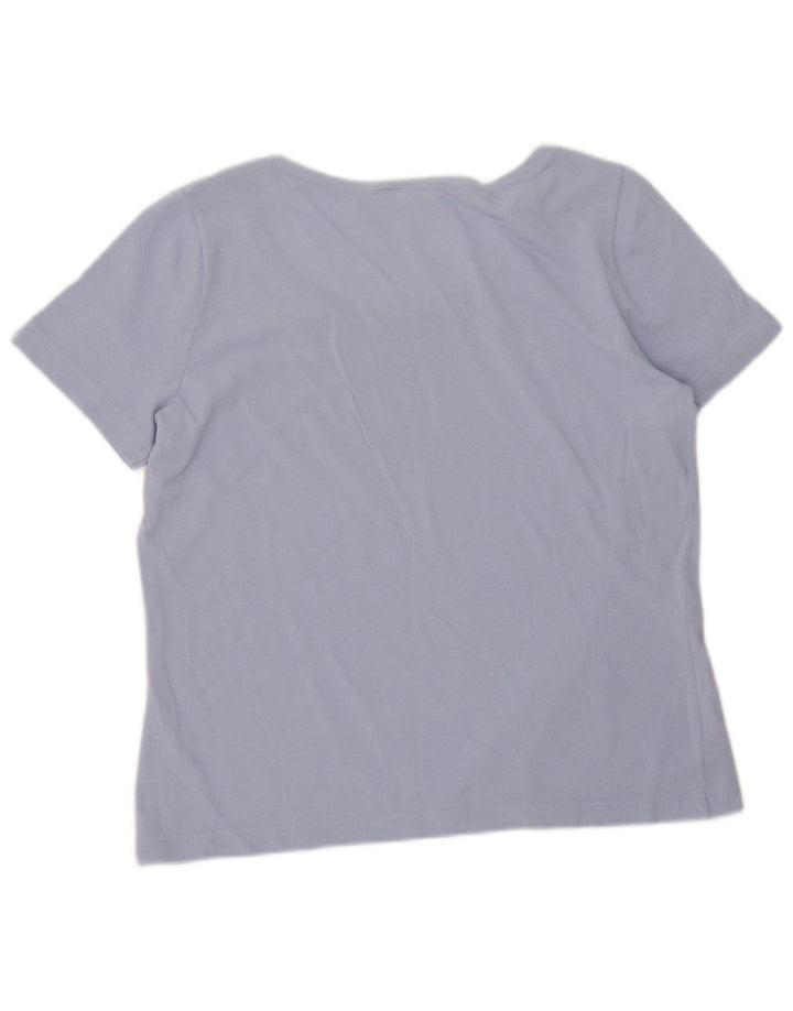 Lacoste T-Shirt Femme Top Taille 44 Grand Bleu Coton
