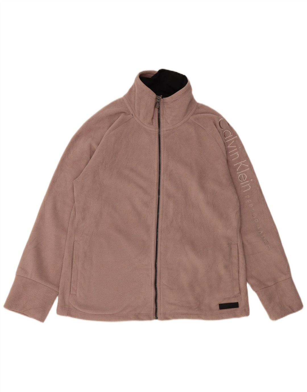 CALVIN KLEIN Veste polaire graphique pour femme UK 16 Large Rose Polyester