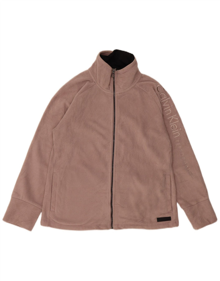 CALVIN KLEIN Veste polaire graphique pour femme UK 16 Large Rose Polyester