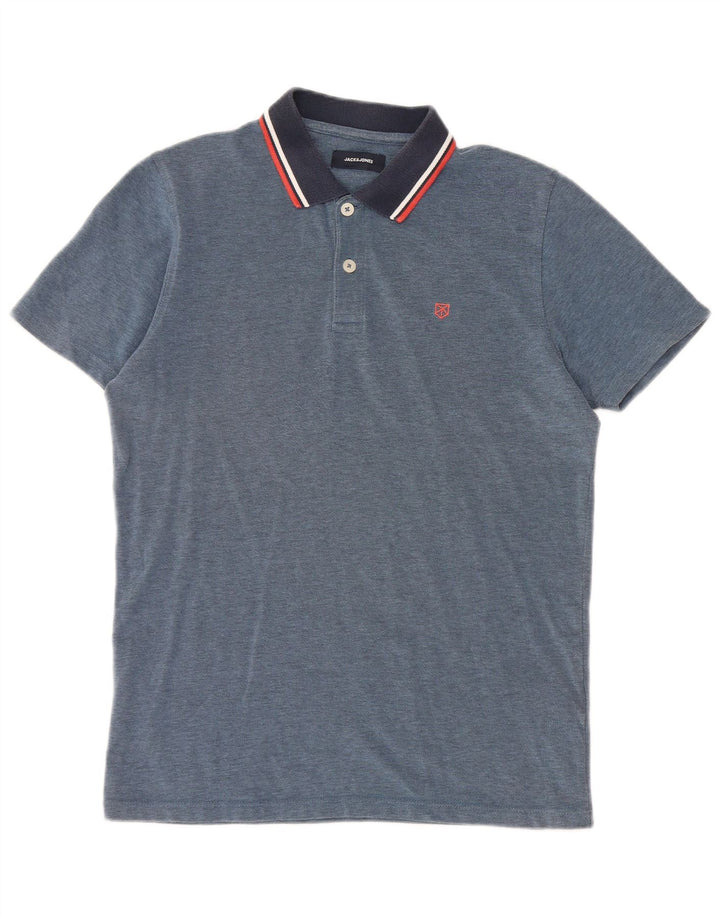 Jack & Jones Polo Homme Bleu Moyen Colourblock Coton