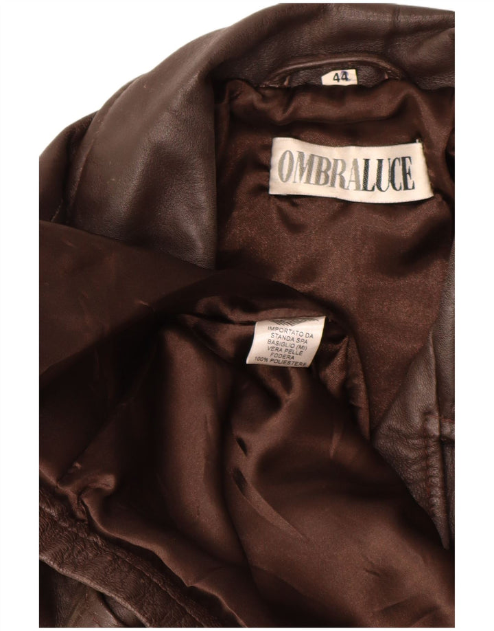 Ombraluce Manteau en cuir surdimensionné pour femme IT 44 Marron moyen