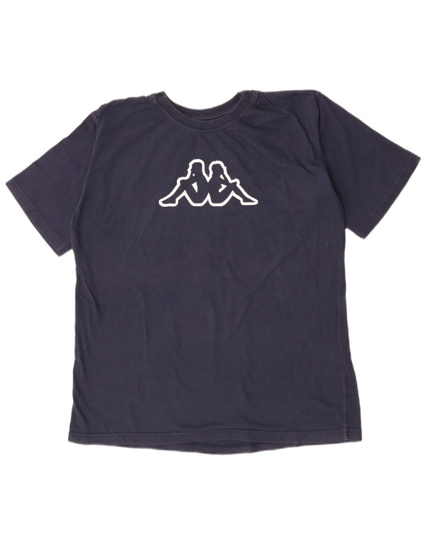Kappa Homme Graphic T-Shirt Top XL Bleu Marine Coton