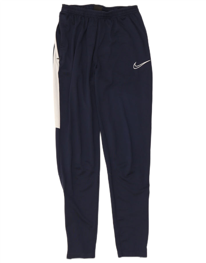 Nike Pantalon de survêtement Dri Fit pour homme Taille S Bleu marine Colorblock Polyester