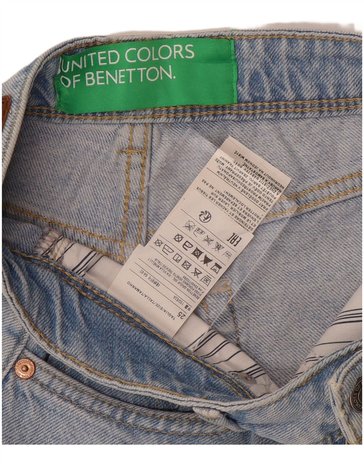 BENETTON Short en Jean Femme W25 XS Bleu Coton