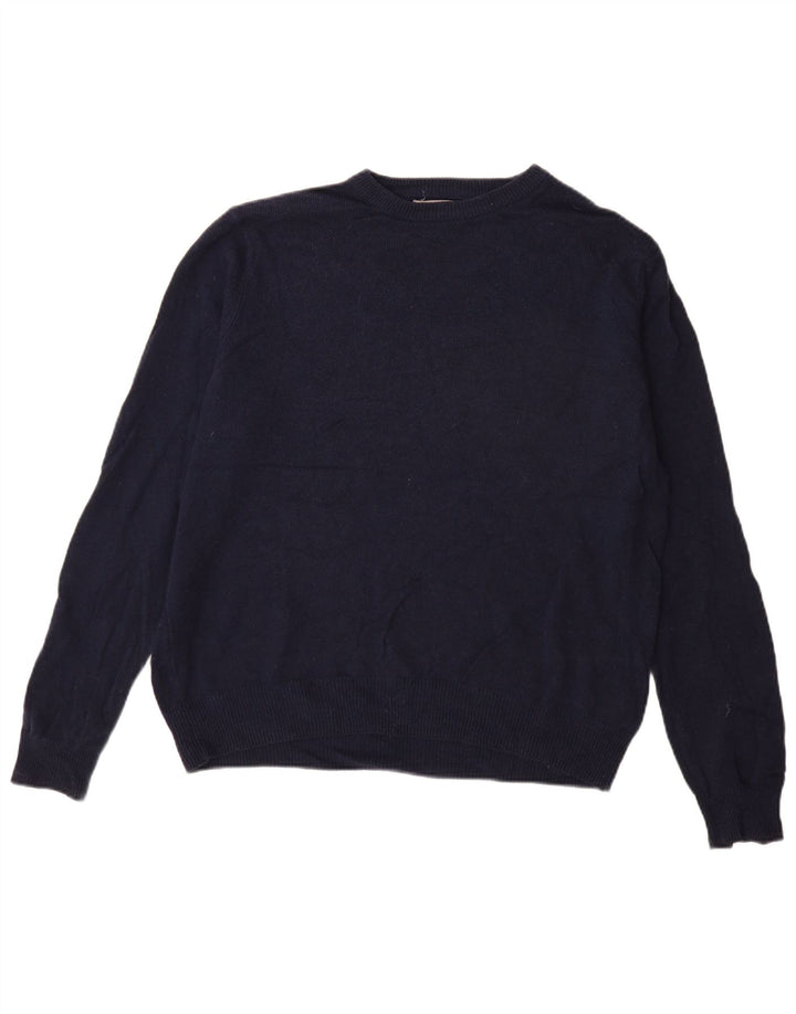 Marks & Spencer Pull col bateau pour homme en laine bleu marine Taille L