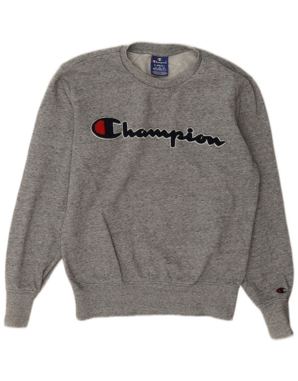 Champion Sweat-shirt surdimensionné graphique pour femme UK 6 XS Gris moucheté