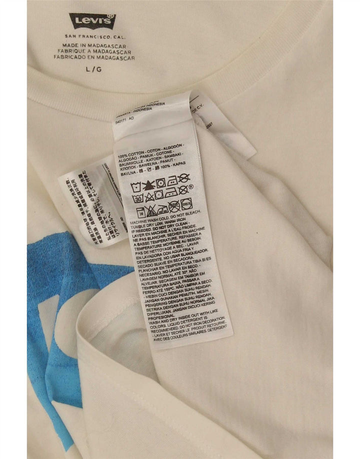 Levi's T-Shirt Graphique Homme Blanc Large Coton