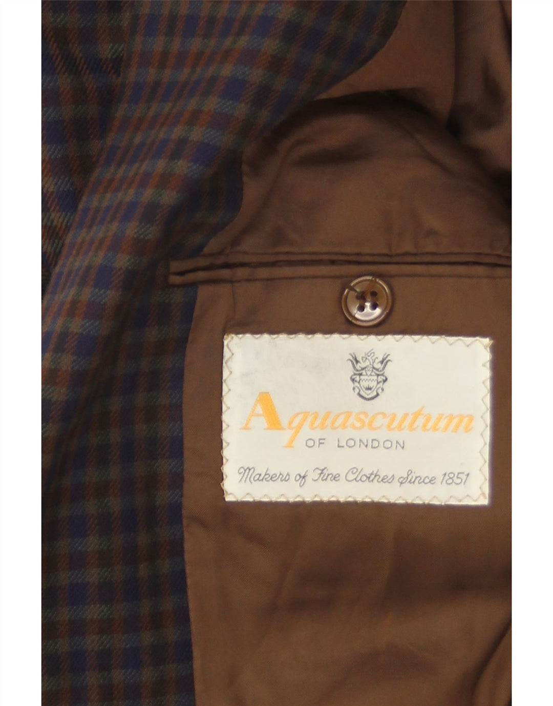 Aquascutum Veste blazer à 2 boutons pour homme UK 38 Medium Vichy multicolore
