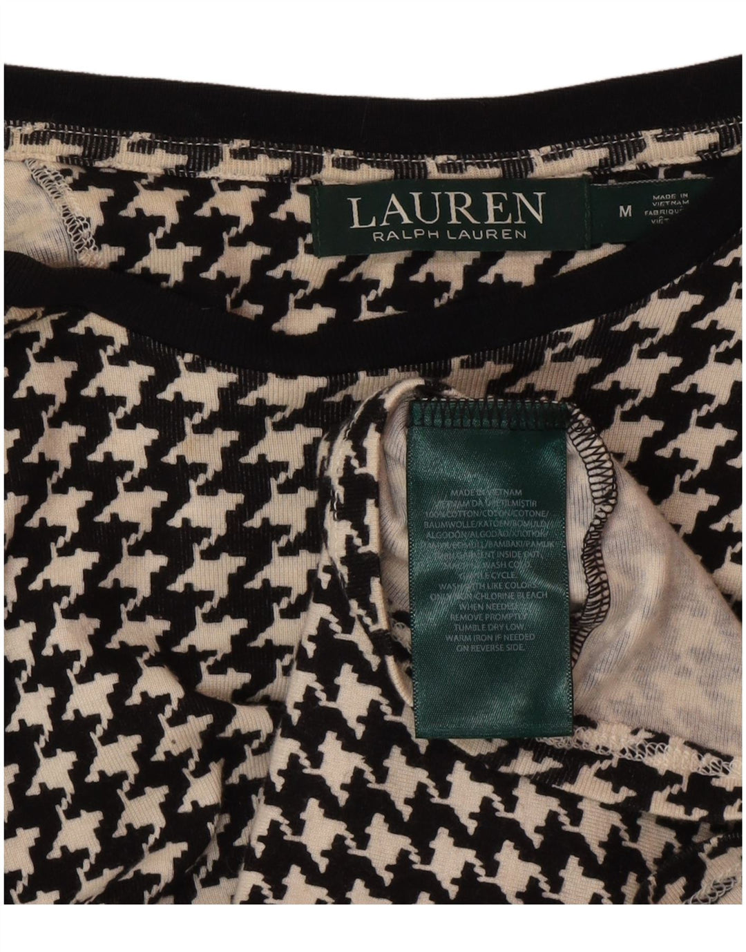 Ralph Lauren Chemisier pour femme UK 12 en coton pied-de-poule noir moyen