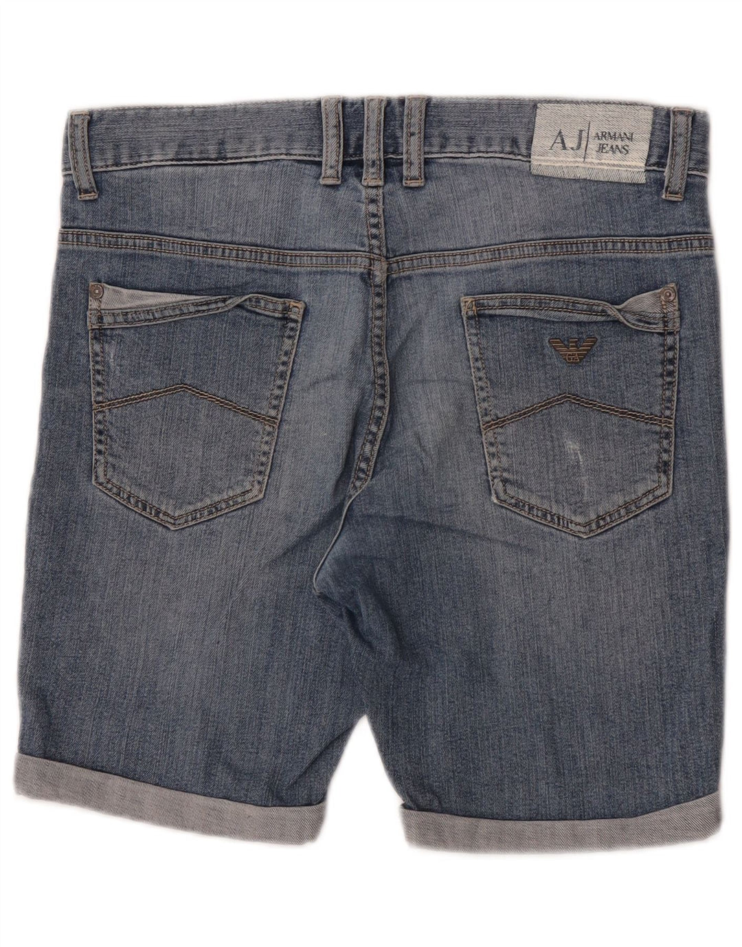 Armani Junior Short en Jean Garçon 14-15 Ans W30 Bleu Coton