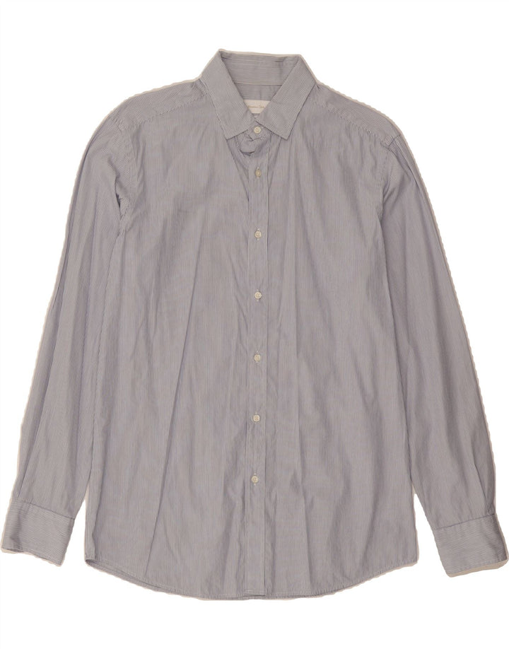 MASSIMO DUTTI Mens Shirt Medium Blue Pinstripe Cotton Vintage Massimo Dutti and Second-Hand Massimo Dutti from Messina Hembry 