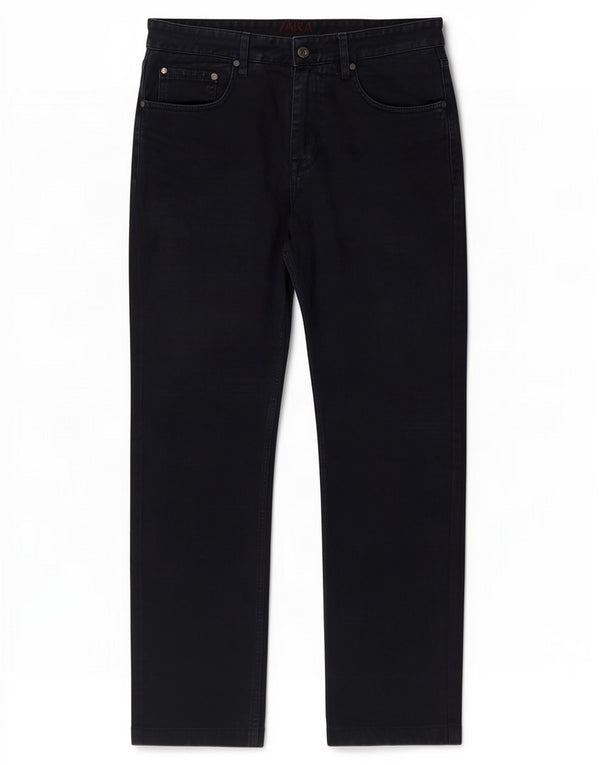 Zara Pantalon décontracté droit pour homme EU 40 Medium W31 L29 Bleu marine