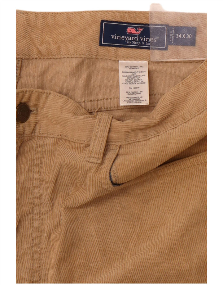 VINEYARD VINES Pantalon en velours côtelé pour homme W34 L30 Coton beige