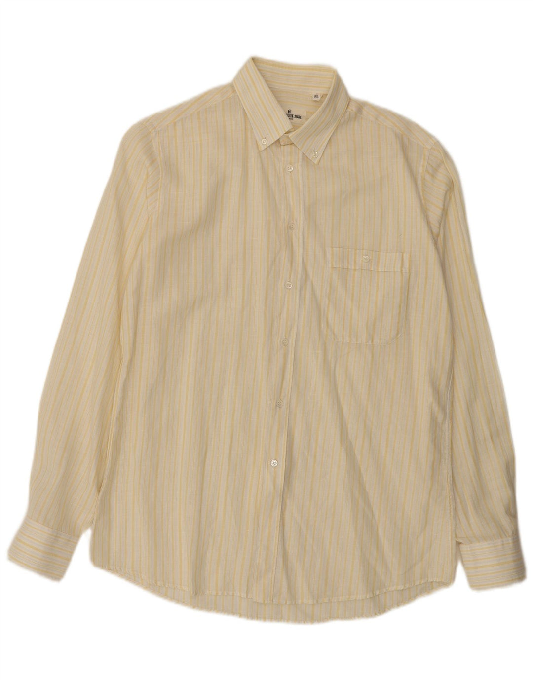 Cerruti 1881 Chemise Homme Taille 39 Rayé Jaune Moyen
