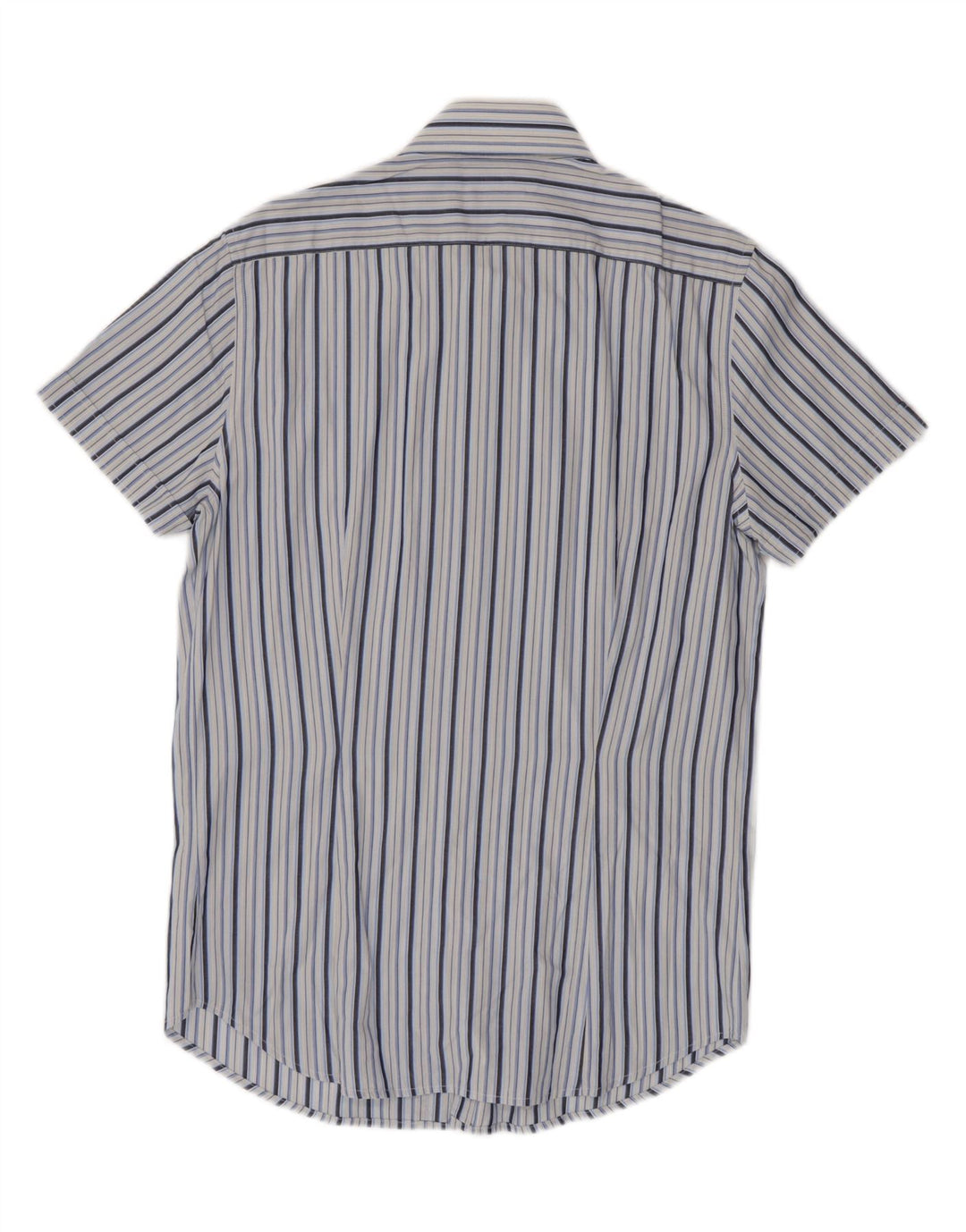 Sisley Chemise à Manches Courtes Large Bleu Rayé Coton
