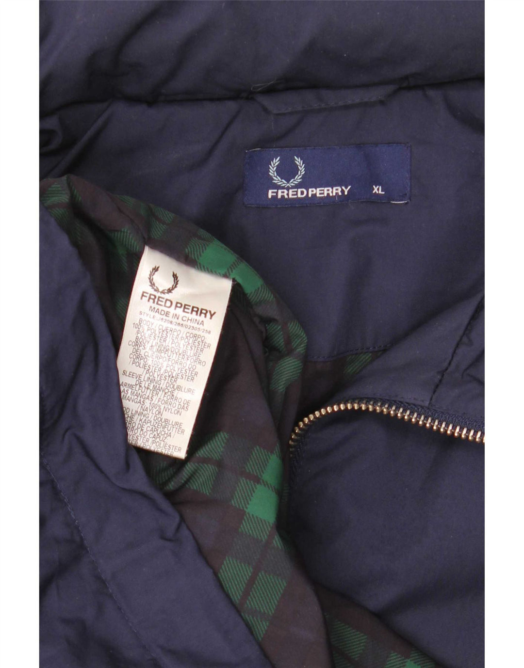 Fred Perry Veste de pluie pour homme UK 42 XL Bleu marine Polyester