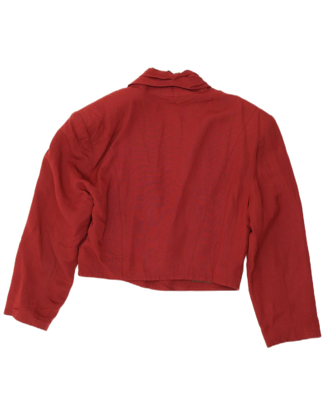 vintage Femmes Surdimensionné Crop 3 Bouton Blazer Veste UK 14 Marron Moyen